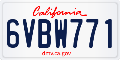 CA license plate 6VBW771