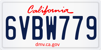 CA license plate 6VBW779
