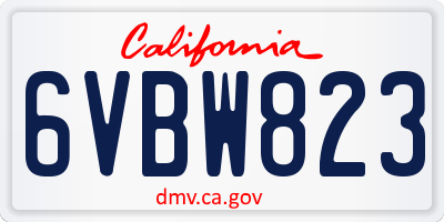 CA license plate 6VBW823