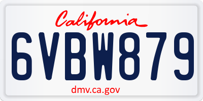 CA license plate 6VBW879