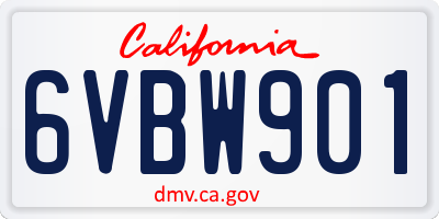 CA license plate 6VBW901