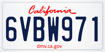 CA license plate 6VBW971