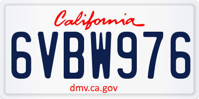 CA license plate 6VBW976