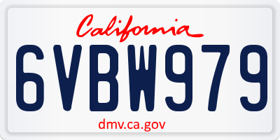 CA license plate 6VBW979