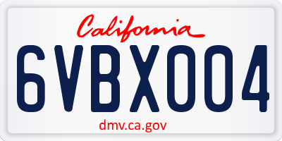 CA license plate 6VBX004