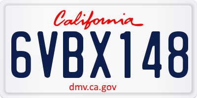 CA license plate 6VBX148