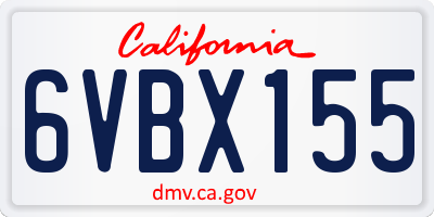 CA license plate 6VBX155