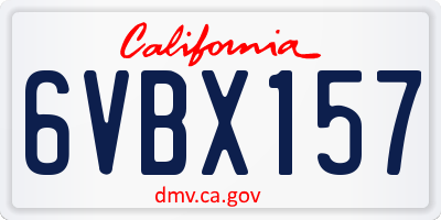 CA license plate 6VBX157