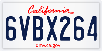 CA license plate 6VBX264