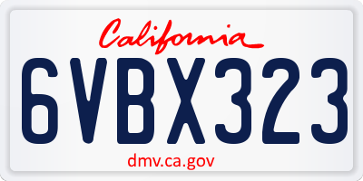CA license plate 6VBX323