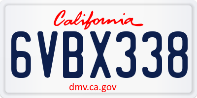 CA license plate 6VBX338