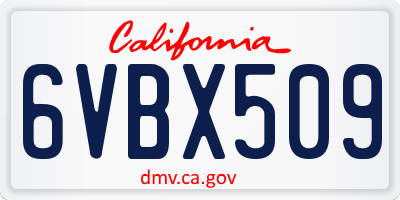 CA license plate 6VBX509