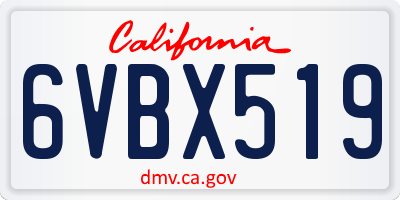 CA license plate 6VBX519