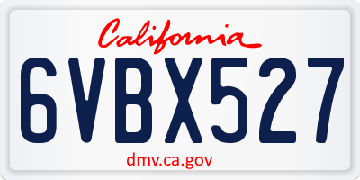 CA license plate 6VBX527