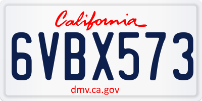 CA license plate 6VBX573
