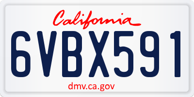 CA license plate 6VBX591