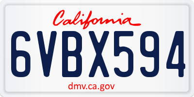 CA license plate 6VBX594