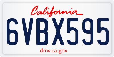 CA license plate 6VBX595