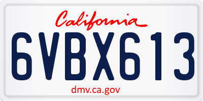 CA license plate 6VBX613
