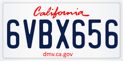 CA license plate 6VBX656