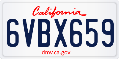 CA license plate 6VBX659