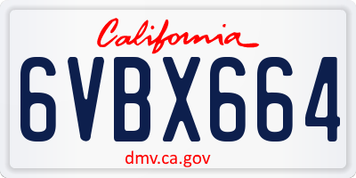 CA license plate 6VBX664