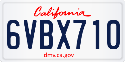 CA license plate 6VBX710
