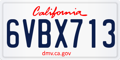 CA license plate 6VBX713