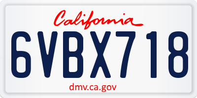 CA license plate 6VBX718