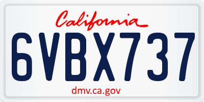 CA license plate 6VBX737