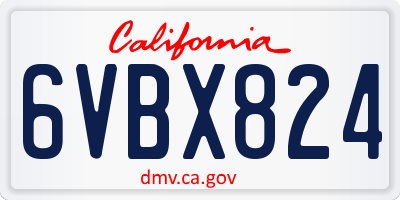 CA license plate 6VBX824