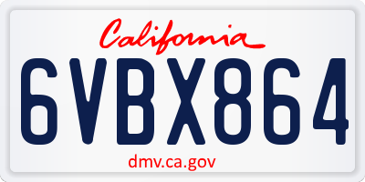 CA license plate 6VBX864