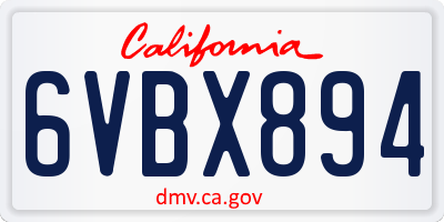 CA license plate 6VBX894