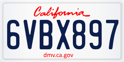 CA license plate 6VBX897