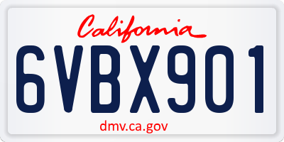 CA license plate 6VBX901