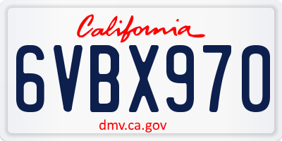 CA license plate 6VBX970