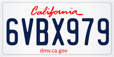 CA license plate 6VBX979