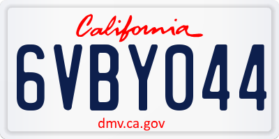 CA license plate 6VBY044