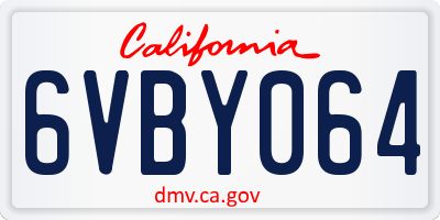 CA license plate 6VBY064