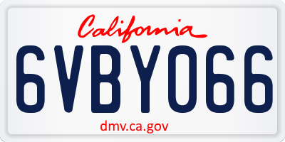 CA license plate 6VBY066
