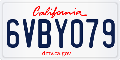 CA license plate 6VBY079