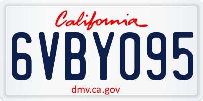 CA license plate 6VBY095