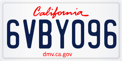 CA license plate 6VBY096