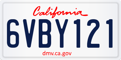 CA license plate 6VBY121