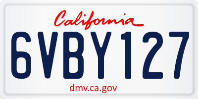 CA license plate 6VBY127