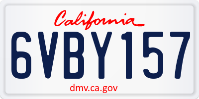 CA license plate 6VBY157