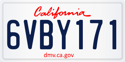 CA license plate 6VBY171