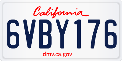 CA license plate 6VBY176