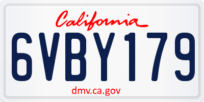 CA license plate 6VBY179