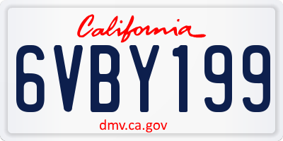 CA license plate 6VBY199